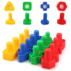 Jouets éducatifs STEM de construction et d'appariement pour la pratique de l'ergothérapie, avec écrous et boulons géants - Product Image 2