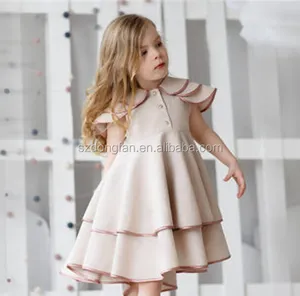Linen Ruffles Girl Kids Party Dresses Vintage Linen Dress designer clothes