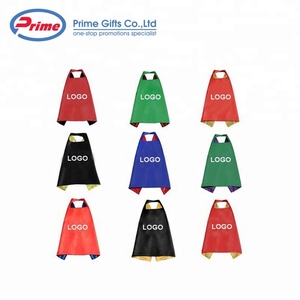 Custom Logo Printed Halloween Double Layers Superhero <strong>Cape</strong> and <strong>Free</strong> Mask