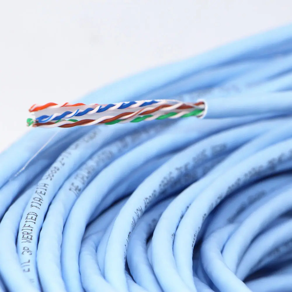 1000ft305mネットワークCat62x 4p 23awg24awgシールドなしUTPソリッドPVCブルーバルクイーサネットLANケーブル