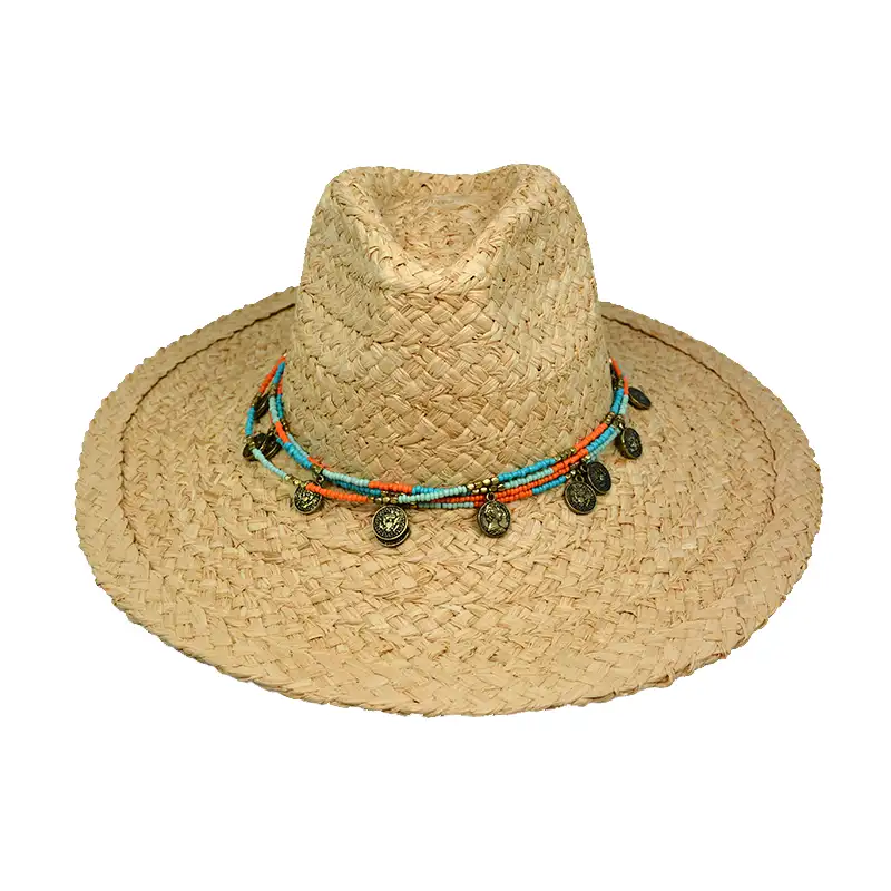 تصميم جديد للجنسين الصيف قبعة واقية من الشمس مخروط مخروطي الصينية مروحة الخيزران قبعة من القش