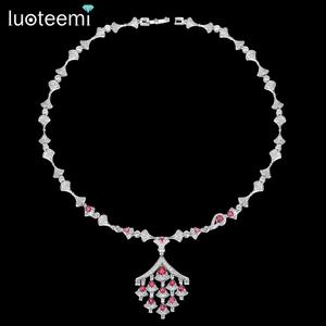 LUOTEEMI Elegant <strong>Long</strong> <strong>Necklace</strong> a AA Cubic Zirconia <strong>Women</strong> Jewelry Pendant <strong>Necklace</strong> Wedding Gift - Product Image 1