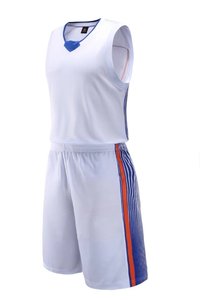 Wholesale Sublimation Digital Printing Customized White Color Blank Basketball Jerseys - Product Image 2