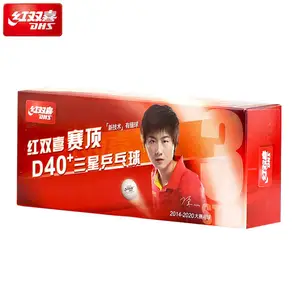 Trail order low MOQ DHS 3 star pingpong ball ITTF 40mm D40+ new material ABS table tennis ball