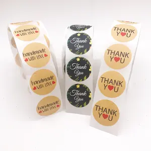 Good Price Adhesive Thank You Label Sticker, Single Color Printing Paper Sticker For Thanks