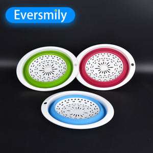 लचीली फोल्डेबल सब्जी स्ट्रेनर सिलिकॉन स्ट्रॉनर छोटे वॉशिंग बाउल नाली की टोकरी रसोई सामान ढहने योग्य - Product Image 3