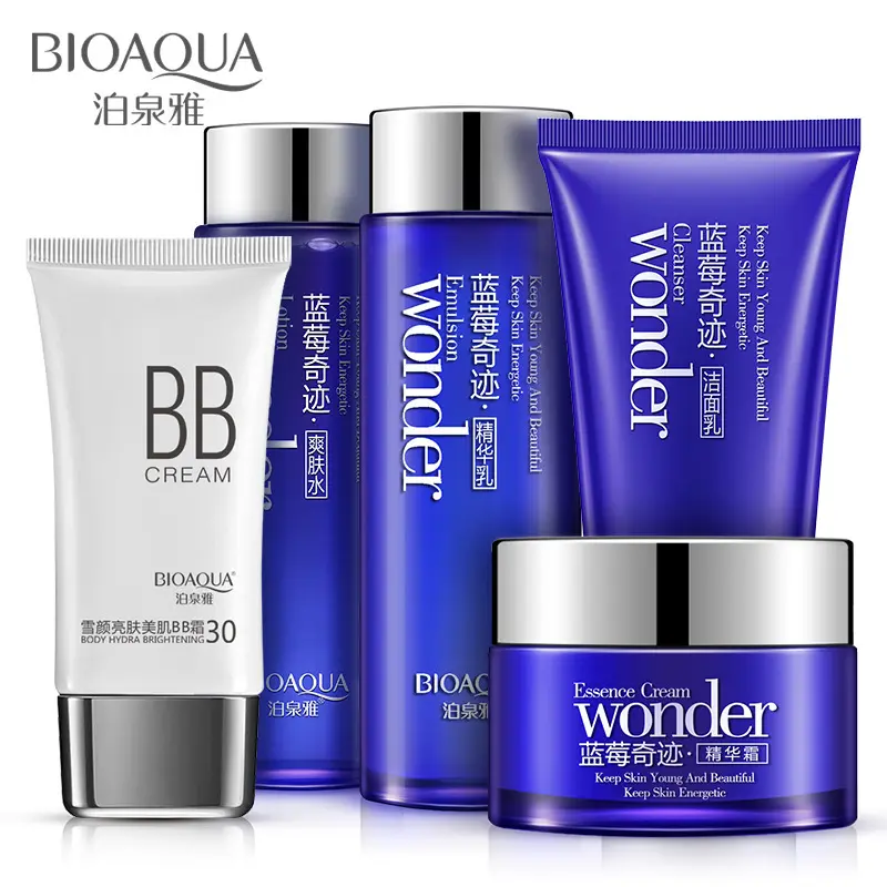 OEM/ODM BIOAQUA Blueberry Nourishing Five Pieces Set For Face Care Moisturizing and Tender Skin