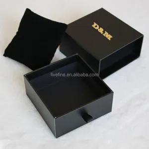 High quality Personalized Custom Make black mens watch box with drawer