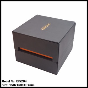 Boîte à montre de luxe pour homme 2026 en cuir à motif avec plaque métallique et surpiqûres - Product Image 3