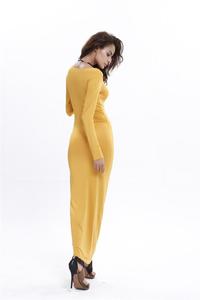 <span class=keywords><strong>Moda</strong></span> mujer manga larga bodycon maxi vestido de Partido de la ropa del tamaño - Product Image 4