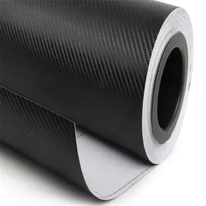 Nóng Bán 1.52*28M Đen Xe Bọc Sợi Carbon 3D Foil Với Air Phát Hành Bong Bóng