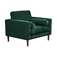 Fauteuil de salon de luxe à vendre, fauteuil moderne en velours vert turquoise, fauteuil à un seul bras