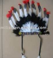 Coiffure de plumes indiennes MH-0154 de carnaval de fête pour Halloween