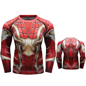 코디 Lundin rashguard 스파이더 맨 티셔츠 로고 mma 러쉬 가드