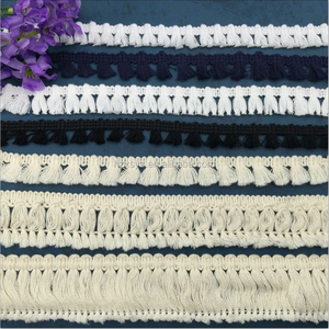 Bán buôn thời trang trắng bông chainette bàn chải rìa trims cho váy và quần áo rìa - Product Image 3