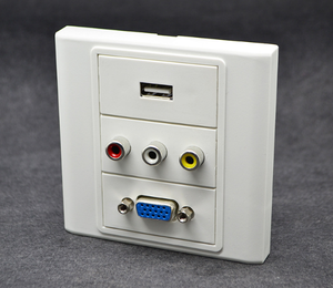 ABS de la alta calidad de casa inteligente 86 tipo 3 puertos de salida frontal VGA HDMI montaje en pared placa - Product Image 6