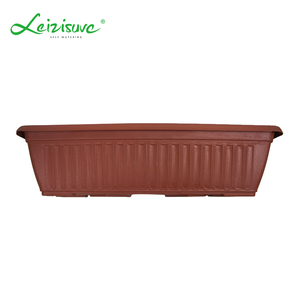 Leizisure 야외 정원 플라스틱 60/70/80 cm 큰 긴 사각형 바닥 장식 꽃 식물 냄비 화분 상자 - Product Image 4