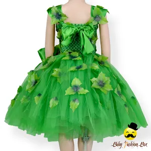 Remake Fee Kids Handgemaakte Plain Groene Tule Laat Applique Met Strikje Prinses Meisje Puffy Party Chevron Trouwjurk