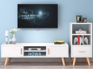 Nouveau modèle de meuble <span class=keywords><strong>TV</strong></span> avec tiroirs en MDF, design d'unité de rangement avec vitrine - Product Image 4