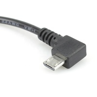 Micro USB macho de ángulo recto personalizado a 90 grados 5,5*2,1mm DC Jack macho adaptador de corriente conector de Cable para red de cámaras CCTV