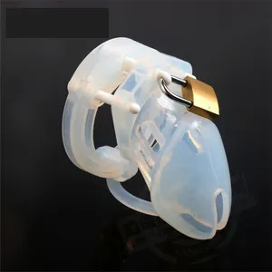 Модное Силиконовое белое кольцо CB6000S для пениса, мужское устройство верности, клетка для пениса 7*3,5 см, включая 5 колец для пениса