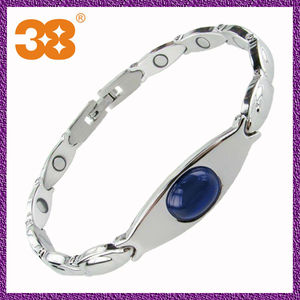 Bracelet de charme vintage en acier inoxydable et germanium pour homme, thérapie magnétique 2000-4000 Gauss, sensibilisation au <span class=keywords><strong>cancer</strong></span> du <span class=keywords><strong>sein</strong></span> 2025, tendance - Product Image 2