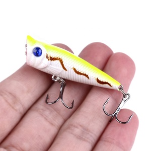 Mini isca de pesca popper para peixe, isca de pesca dura de 5cm e 4.9g com 5 cores, isca popper para pesca