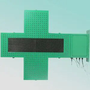 CE RoHS 105X80X10cm green double face led pharmacy sign board with remote control flash part and U disk control programmable