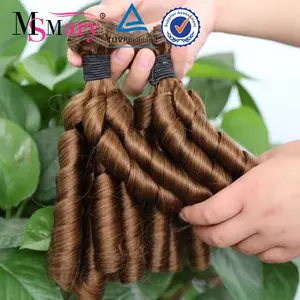 High quality 13A Grade Super Double Drawn Indian Human Hair colored Bouncy spring curly virgin cuticle aligned human hair weave