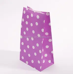 薰衣草紫色白色圆点定制纸礼品袋