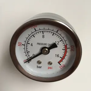 304ss Stainless Steel Case 300 En 837-1pressure Bottom Connection Oil Back Flange 4 Bar Mini Pressure Gauge