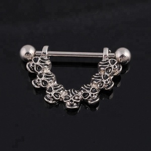 14g en acier inoxydable crâne mamelon pénis cool <span class=keywords><strong>piercing</strong></span> anneau de haute qualité - Product Image 2