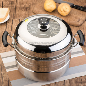 Venta al por mayor de alta calidad de cocina de <span class=keywords><strong>acero</strong></span> <span class=keywords><strong>inoxidable</strong></span> <span class=keywords><strong>olla</strong></span> de vapor con visible tapa - Product Image 1
