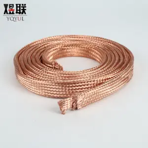 Flexible Braids Flat Braided Tape Diameter 0.15mm Copper Material Stranded Wire Solid Bare Copper 6 Awg Bare Copperwire CN;ZHE