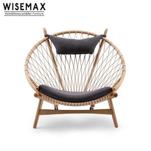 Sillón de Madera de Lujo con Tela de Peluche y Ruedas para Balcón o Cafetería, Silla de Descanso de Cuero - Product Image 2