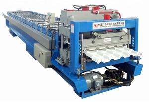 <span class=keywords><strong>Aluminium</strong></span>-Dachbahn walzen form maschine Metall fliesen herstellungs maschine in China - Product Image 2