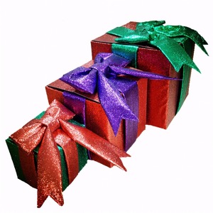 Weihnachts <span class=keywords><strong>glitter</strong></span> Schleifen und Boxen rot grün lila Farben für Weihnachts ferien im Freien oder in Tür dekoration