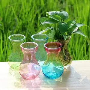 Hyazinthe Vase mit Farbe, Home Moderne Glas Blume Vase, Mode Dekor Glas Mit Farbe