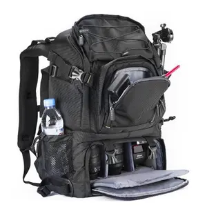 Mochila digital slr gear com compartimento para laptop, com divisor acolchoado, suporte para tripé e capa de chuva