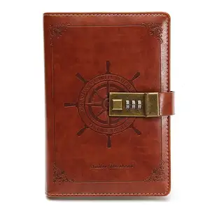 Combination Lcok PU Journal Expensive <strong>Lockable</strong> Leather Covered <strong>Diaries</strong> - Product Image 1