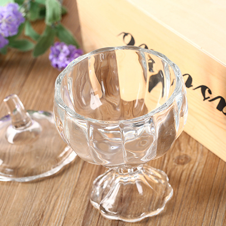 Candy jar with long stem,pumpkin glass canister,Storage jar with glass lid