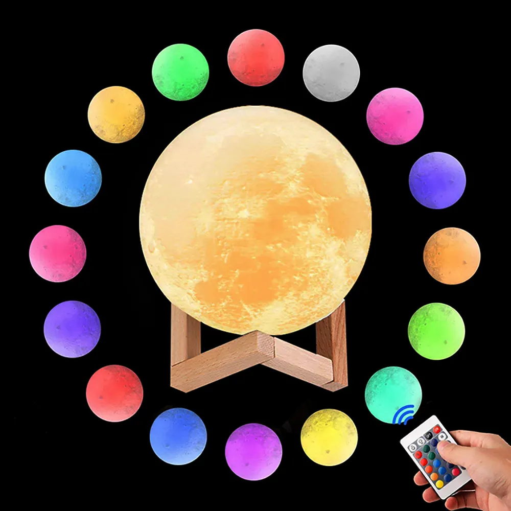 Factory wholesale National Geographic Realistic moon Face Led Moon Light Ball with Glows Awesome Color Settings remote