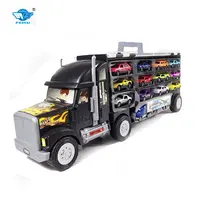 Brinquedo de caminhão de transporte grande, inclui 13 pcs de carros diecast para meninos e meninas para sentar no modelo de caminhão