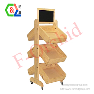 Single-Sided Light Duty Wooden Display <strong>Stand</strong> for Advertising for Bread Wine <strong>Vegetables</strong> - Product Image 3