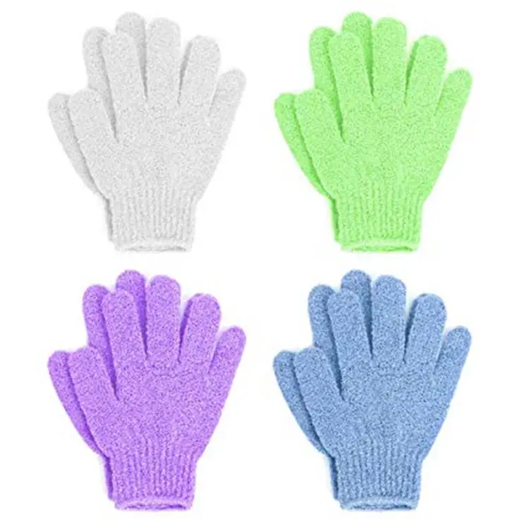Customization 10 Gauge Bath Brushes Bath Exfoliating Gloves Soft Massaging Spa Gloves 100% Nylon Polyester Man&Women