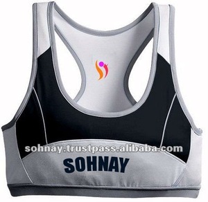 Soutien-gorge de sport sans armature avec logo personnalisé en couleur personnalisée avec soutien-gorge et ensembles de slips - Product Image 1