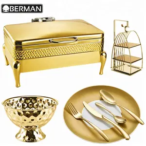 Alberghi e <span class=keywords><strong>catering</strong></span> servizi idraulico scaldavivande oro buffet shafing piatto per la vendita dubai - Product Image 1
