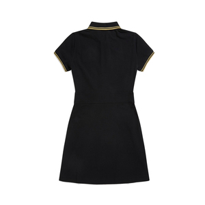 <span class=keywords><strong>Vestido</strong></span> de Tenis Negro de Manga Corta con Falda Plisada en Línea A para Mujer - Product Image 3