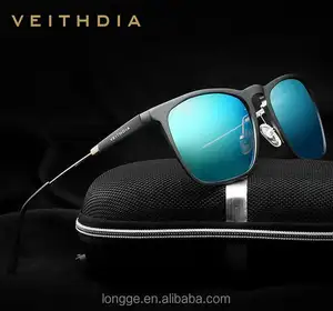 VEITHDIA Mens Square Retro occhiali da sole in alluminio lenti blu polarizzate accessori per occhiali Vintage occhiali da sole per uomo/donna 6368