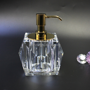 Juego de Accesorios de Baño de Estilo Moderno para Decoración de Hoteles de 5 Estrellas, Dispensador de Jabón de Cristal K9 Transparente con Base de Latón de Lujo - Product Image 3